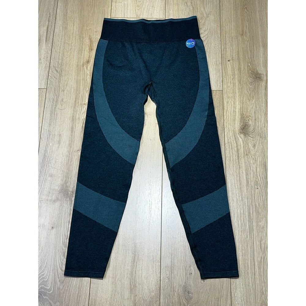 PINK Victoria's Secret Seamless High Waist Leggings‎ Teal Blue Marled Large NEW